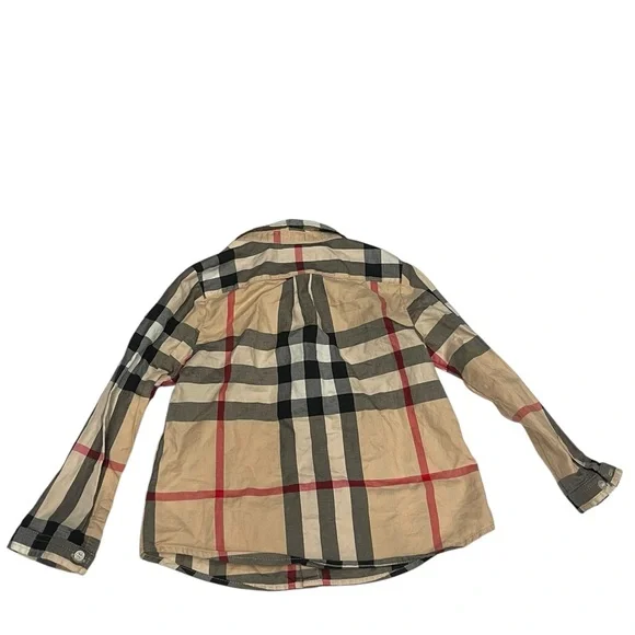 Burberry Kids Tan Plaid Shirt Size:2Y - Picture 3 of 6